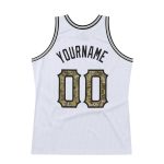 Custom Name and Number Personalized White Camo Gray Basketball Jersey | Authentic Throwback Style Personalized White Camo-Gray
