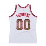 Custom Name Number Basketball Jersey Red Camo Authentic Personalization - White Throwback Style Personalized White Camo-Red