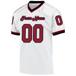 Customizable White Cardinal Authentic Football Jersey with Team Name and Number - Mens Throwback Mesh Personalized White