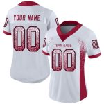 Personalized Black Mesh Drift Fashion Football Jersey Custom Name and Number, White Cardinal Team Gear Personalized White