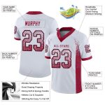 Personalized Black Mesh Drift Fashion Football Jersey Custom Name and Number, White Cardinal Team Gear Personalized White