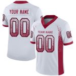 Personalized Black Mesh Drift Fashion Football Jersey Custom Name and Number, White Cardinal Team Gear Personalized White