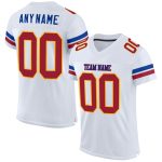 Custom Personalized Cardinal-Gold Football Jersey with Name and Number - Mesh Authentic Team Apparel Personalized White Cardinal-Gold