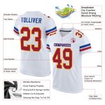 Custom Personalized Cardinal-Gold Football Jersey with Name and Number - Mesh Authentic Team Apparel Personalized White Cardinal-Gold
