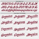 Custom Name and Number Unisex Softball Jersey - Personalized Black and White Crimson Pinstripe Two-Button Design Personalized