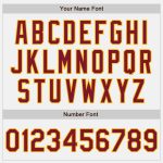 Custom Name and Number Personalized Softball Jersey Unisex Gold Two-Button White Crimson Pinstripe Personalized White Crimosn