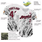 Custom Baseball Jersey with Personalized Name & Number - White Crimson-Black 3D Pattern Design Personalized White Crimson-Black