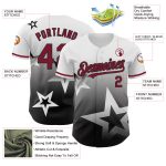 Custom Name and Number 3D Pattern Gradient Twinkle Star Baseball Jersey - Personalized White Crimson-Black Team Apparel Personalized