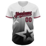 Custom Name and Number 3D Pattern Gradient Twinkle Star Baseball Jersey - Personalized White Crimson-Black Team Apparel Personalized