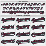 Custom Name and Number Authentic Baseball Jersey - Personalized White Crimson and Black-Aqua Team Gear Personalized White