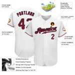 Custom Name and Number Personalized Baseball Jersey - White Crimson-Black Authentic Team Jersey Personalized White Crimson-Black
