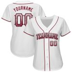 Custom Name and Number Personalized Baseball Jersey - Authentic Drift Fashion in White Crimson and Black Personalized White