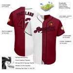 Custom Personalized Baseball Jersey with Team Name and Number - White Crimson-Black Authentic Split Fashion Personalized