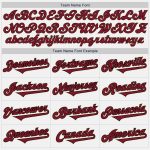 Custom Name and Number Personalized Two Tone Baseball Jersey - White Crimson-Black Authentic Team Jersey Personalized White