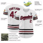 Custom Personalized Baseball Jersey with Name and Number - White Crimson-Black Line Authentic Design Personalized White Crimson-Black