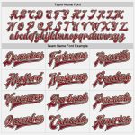 Custom Varsity Letterman Jacket with Personalized Name and Number - White Crimson Black Bomber Full-Snap Design Personalized