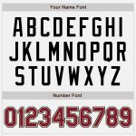 Custom Varsity Letterman Jacket with Personalized Name and Number - White Crimson Black Bomber Full-Snap Design Personalized