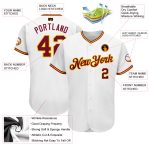 Custom Name and Number Baseball Jersey - Personalized White Crimson-Gold Authentic Team Jersey Personalized White Crimson-Gold