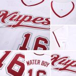 Custom Team Name and Number Baseball Jersey - Personalized White Crimson-Gray Authentic Design Personalized White Crimson-Gray
