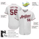 Custom Team Name and Number Baseball Jersey - Personalized White Crimson-Gray Authentic Design Personalized White Crimson-Gray