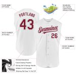 Custom Name and Number Personalized Baseball Jersey - White Crimson-Gray Authentic Sleeveless Design Personalized White Crimson-Gray