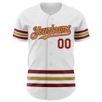 Custom Name Number Baseball Jersey - Personalized Crimson Old Gold Authentic Team Jersey Personalized White Crimson-Old Gold