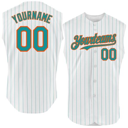 Customizable Black Baseball Jersey with White Crimson Pinstripes - Authentic Sleeveless Design for Name and Number Personalized