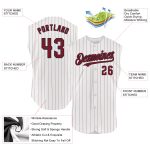 Custom Name Number Personalized White Crimson Pinstripe Gold Authentic Sleeveless Jersey - Baseball Team Jersey Personalized