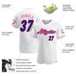 Custom Name and Number Personalized Baseball Jersey - Authentic White, Dark Purple, Black-Pink Color Options Personalized