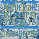 Personalized Hawaii Palm Leaves and Flowers Baseball Jersey Custom Name Number - Electric Blue-Gold 3D Pattern Design Personalized