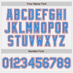 Custom Name Number Personalized Varsity Letterman Bomber Jacket Two Tone Electric Blue Red Full-Snap Team Style Personalized