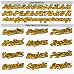 Custom Baseball Jersey with Personalized Name and Number - White Gold-Black Team Colors, Arm Shapes Personalized White Gold-Black
