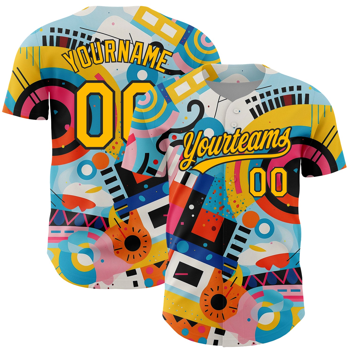 Custom Name and Number Baseball Jersey with Personalized 3D Pattern Design in White Gold and Black - Authentic Team Apparel