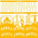 Personalized White Gold Basketball Jersey with Custom Name & Number, Authentic City Edition Travel Monuments Silhouette Personalized