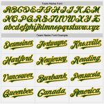 Custom Name and Number Softball Jersey Unisex Two-Button Green Pinstripe White Gold Personalized White Gold Pinstripe Green