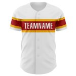 Personalized Authentic Baseball Jersey in White Gold and Red Personalized White Gold-Red Authentic Baseball Jersey
