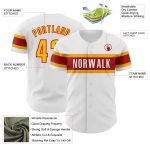 Personalized Authentic Baseball Jersey in White Gold and Red Personalized White Gold-Red Authentic Baseball Jersey