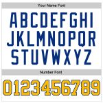 Personalized White Gold Authentic Basketball Jersey - Royal Throwback Design Personalized White Gold-Royal Authentic Throwback