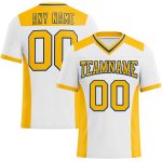 Custom Royal Mesh Football Jersey - Personalized White Gold with Team Name and Number Personalized White Gold-Royal Mesh