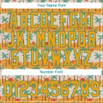 Custom White Gold Teal 3D Pattern Hawaii Palm Trees Baseball Jersey with Personalized Name and Number Personalized White