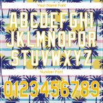 Custom Name and Number Hawaii Palm Trees 3D Pattern White Gold Baseball Jersey - Personalized Team Apparel Personalized White