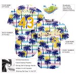 Custom Name and Number Hawaii Palm Trees 3D Pattern White Gold Baseball Jersey - Personalized Team Apparel Personalized White