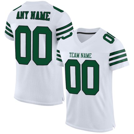 Personalized Green-Black Authentic Football Jersey - White Gotham Design Personalized White Gotham Green-Black Mesh Authentic