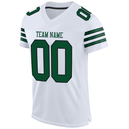 Personalized Green-Black Authentic Football Jersey - White Gotham Design Personalized White Gotham Green-Black Mesh Authentic