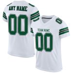 Customizable Green-Black Mesh Football Jersey with Personalized Name and Number - Authentic White Gotham Team Jersey Personalized
