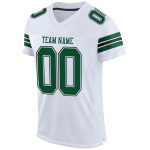 Customizable Green-Black Mesh Football Jersey with Personalized Name and Number - Authentic White Gotham Team Jersey Personalized