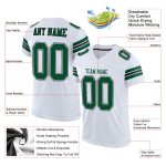 Customizable Green-Black Mesh Football Jersey with Personalized Name and Number - Authentic White Gotham Team Jersey Personalized