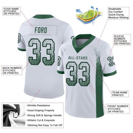 Customizable Green-Black Mesh Football Jersey with Personalized Name and Number - Drift Fashion Team Jersey Personalized