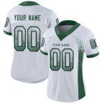 Customizable Green-Black Mesh Football Jersey with Personalized Name and Number - Drift Fashion Team Jersey Personalized