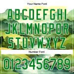 Personalized 3D Pattern Mountains Landscape Baseball Jersey - White Grass Design Personalized White Grass Green 3D Pattern